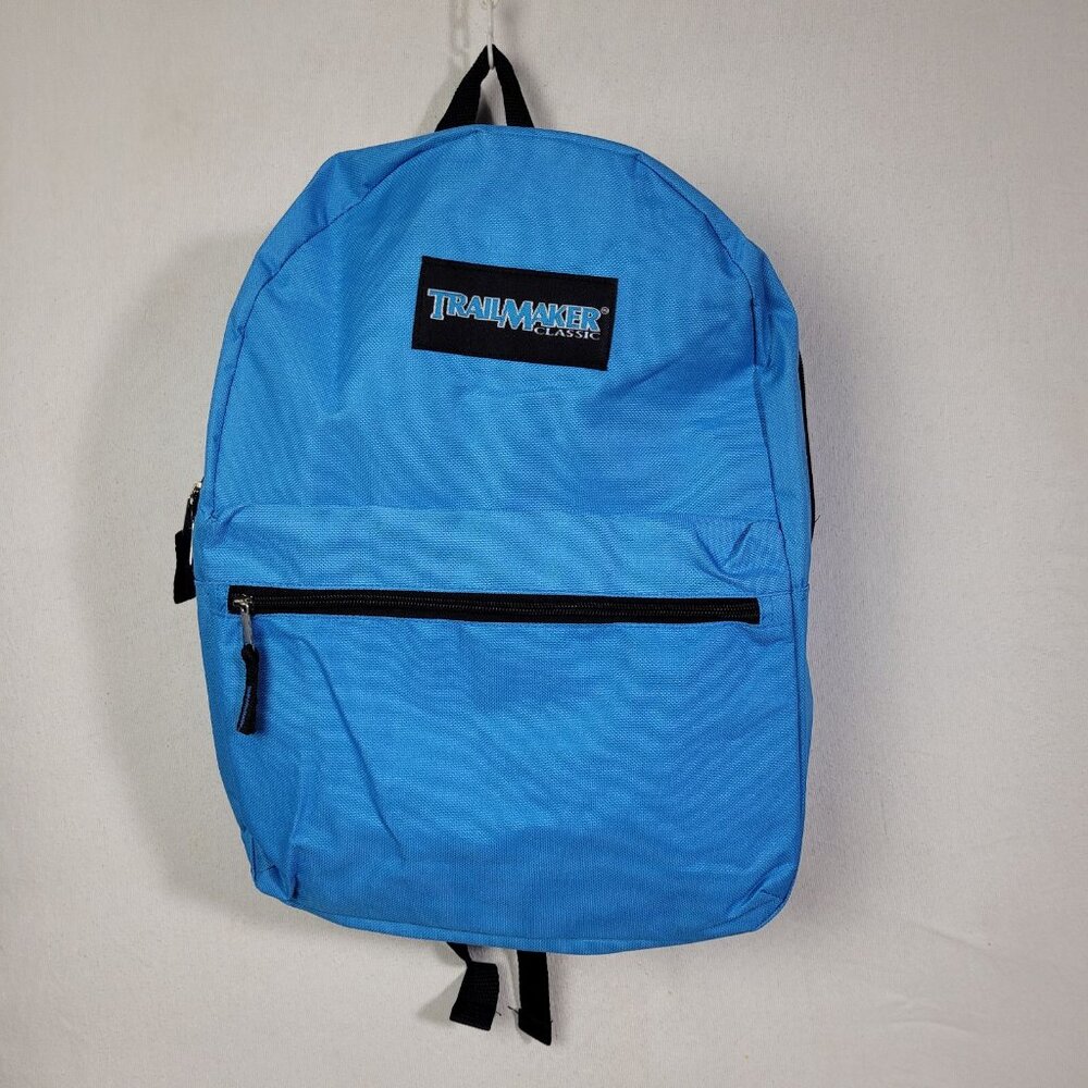 Trailmaker Classic 2 Pocket Backpack LT Blue School College Zippers Adjustable